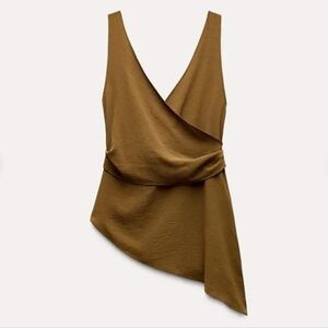 Zara Asymmetric Draped Blouse